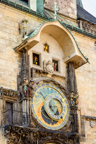 Astronomical clock on old town hall in Prague