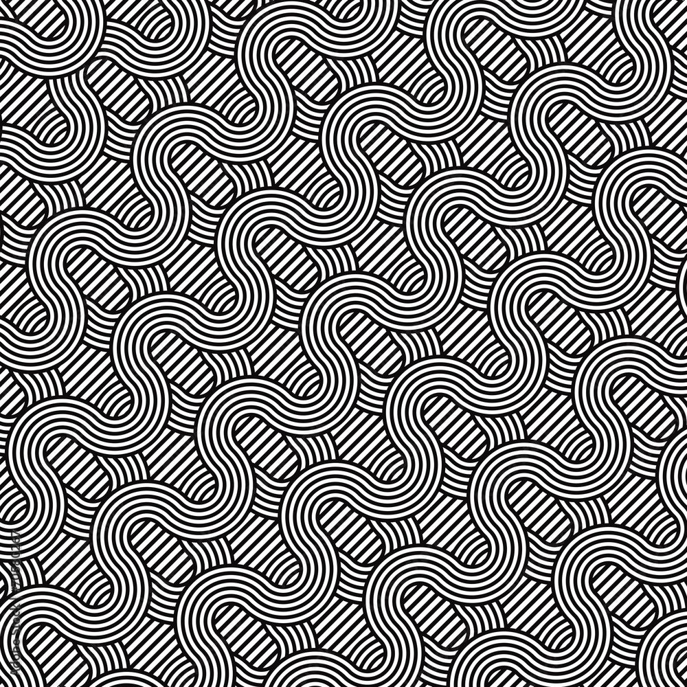 Abstract geometric black & white seamless pattern