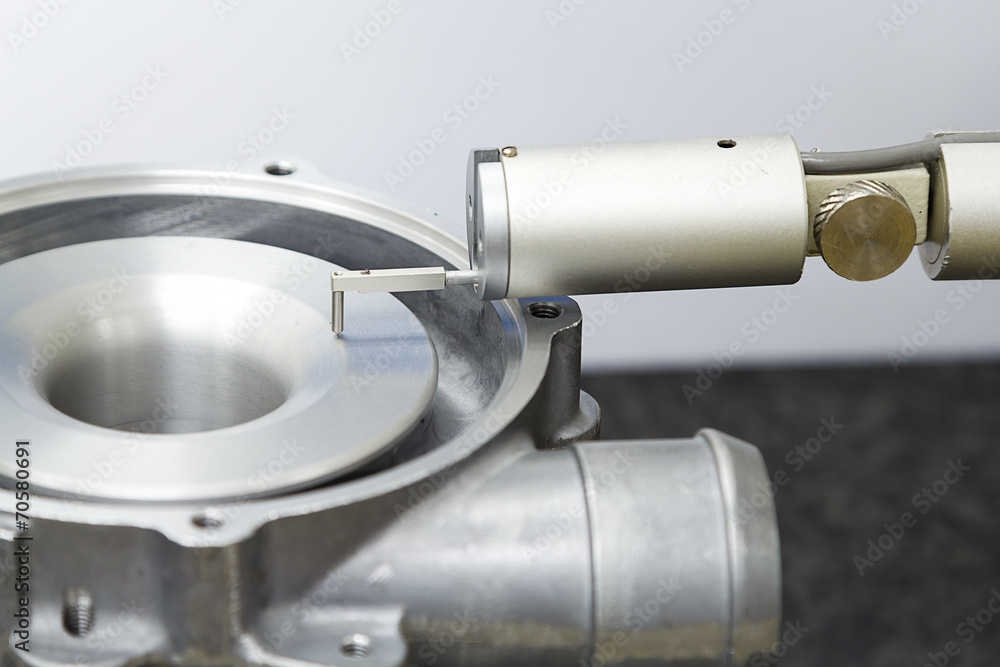 operator inspection turbo surface roughness by roughness tester Stock