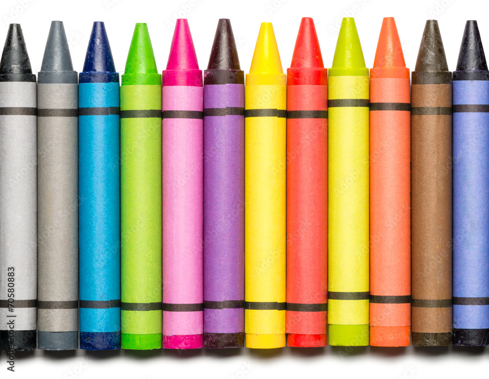 Wax Crayons on White Photos | Adobe Stock