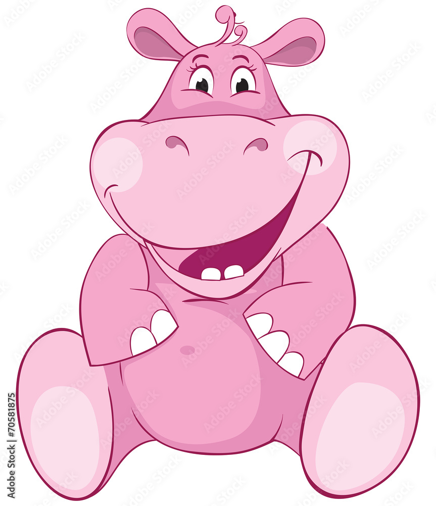 Pink hippopotamus - first teeth Pink hippopotamus - first teeth
