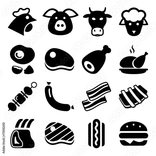 meat black icons