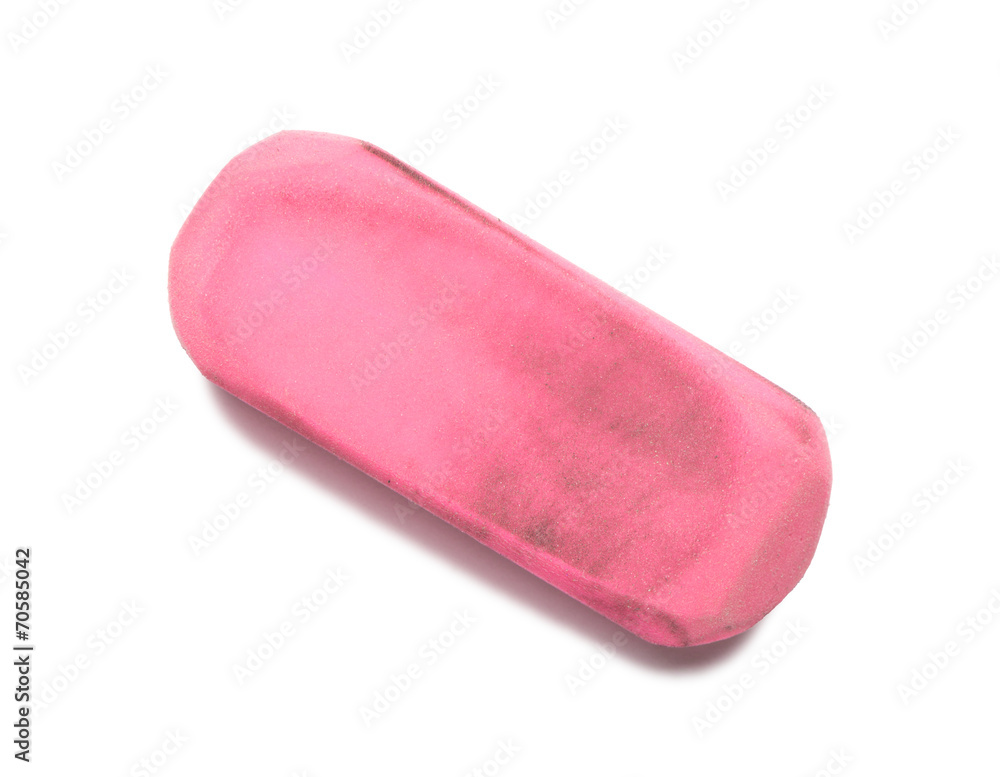 Pink Rubber Eraser on White Pink Rubber Eraser on White
