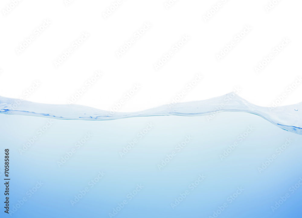 Water splash with bubbles of air, isolated on the white backgrou Water splash with bubbles of air, isolated on the white backgrou