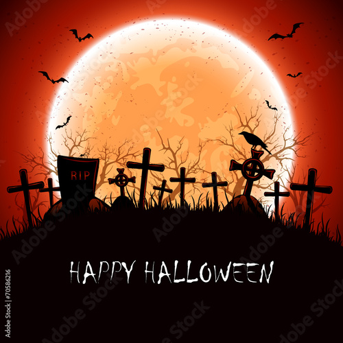 Halloween night at the cemetery