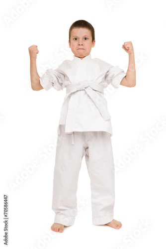 boy in clothing for martial arts