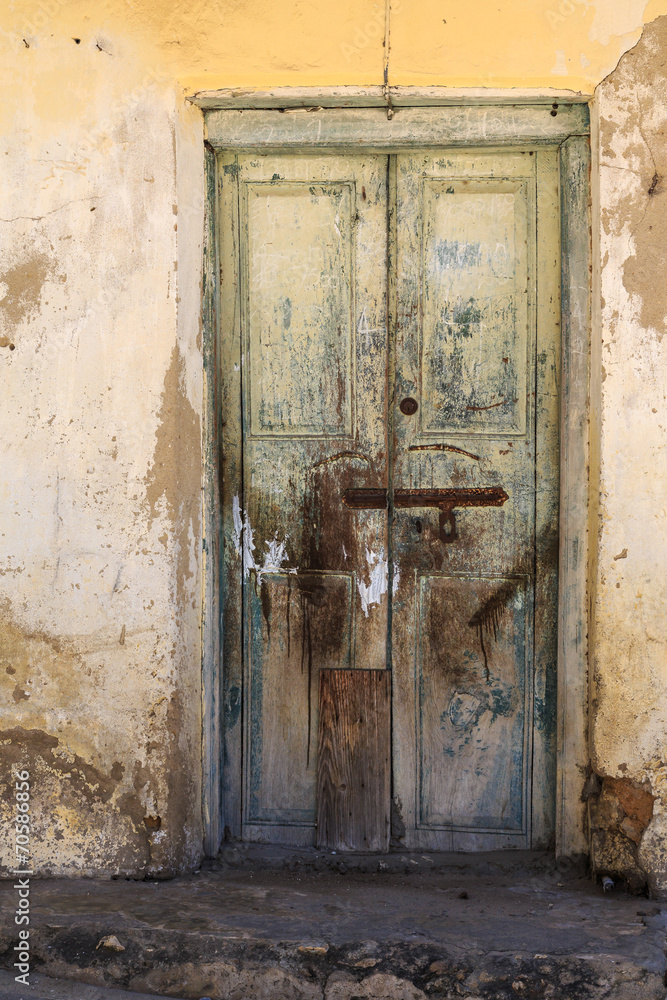 Hand crafted wooden door at Zanzibar