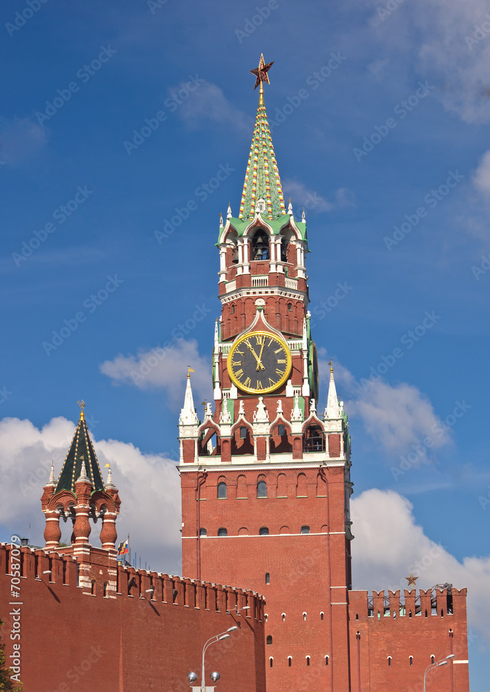 Spasskaya Tower in Moscow Kremlin, Russia Spasskaya Tower in Moscow Kremlin, Russia