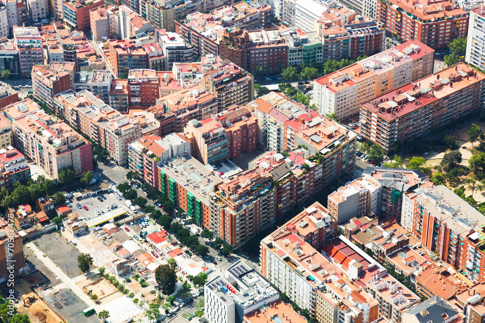 Aerial view of houses at residential district