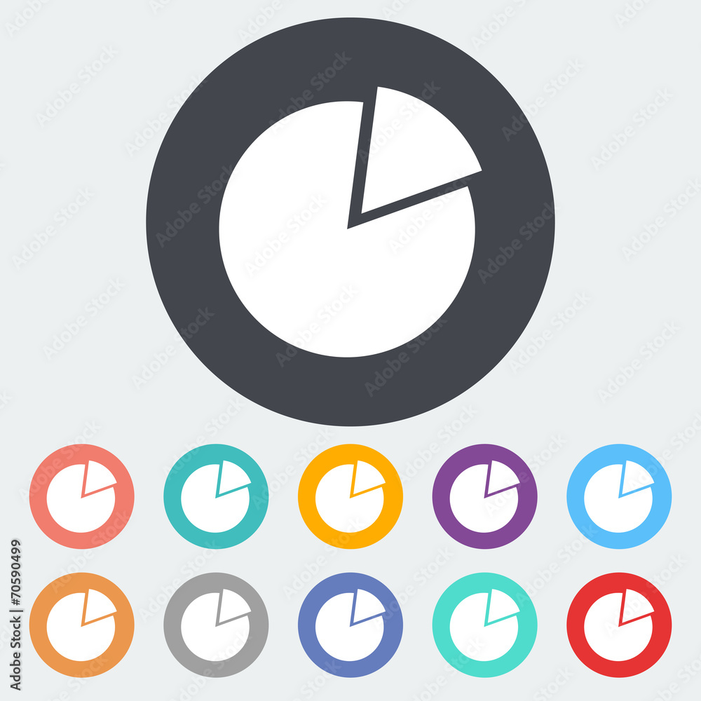 Graph single flat icon. Graph single flat icon.