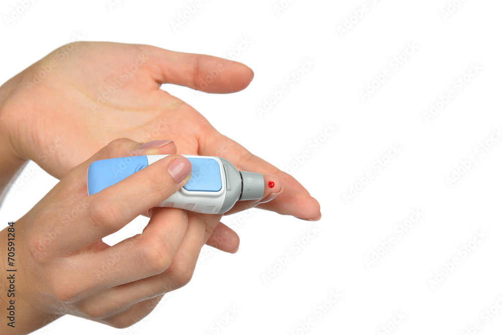 blood wound from diabetes patient finger to make glucose level b blood wound from diabetes patient finger to make glucose level b