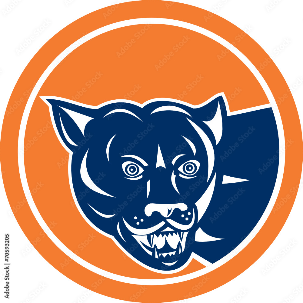 Puma Mountain Lion Head Prowl Circle Retro Puma Mountain Lion Head Prowl Circle Retro