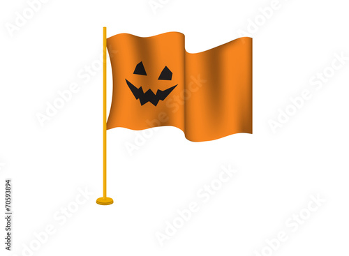 Pumpkin face on the flag on the day of Halloween