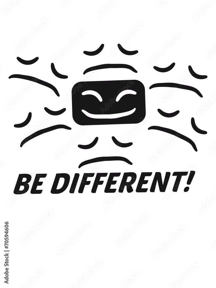 Obraz premium Be Different Traurig Glücklich Gesicht anders