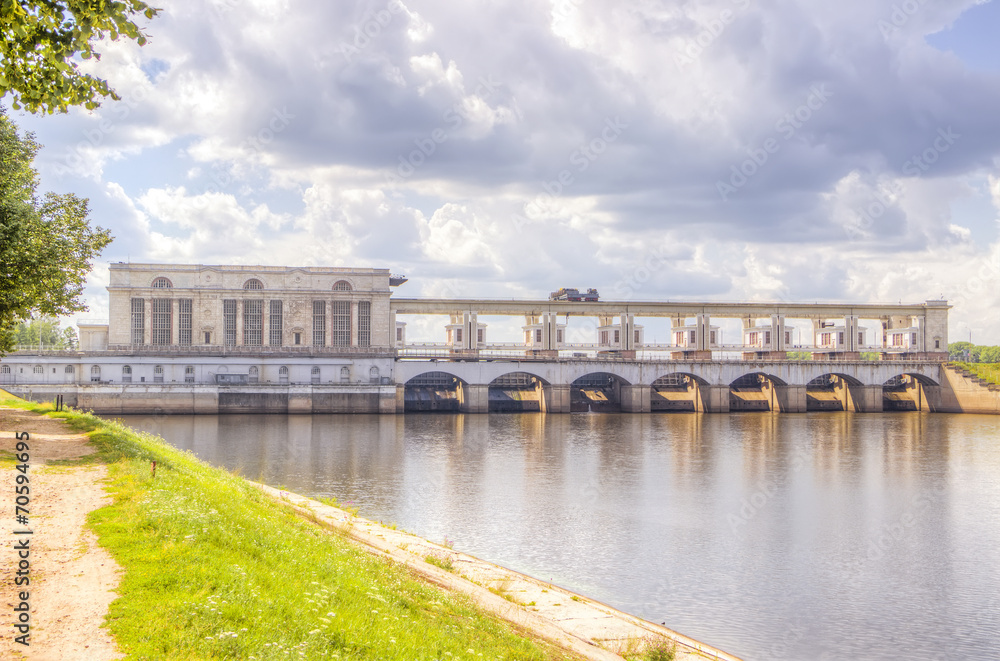 Hydroelectric panorama Volga Uglich