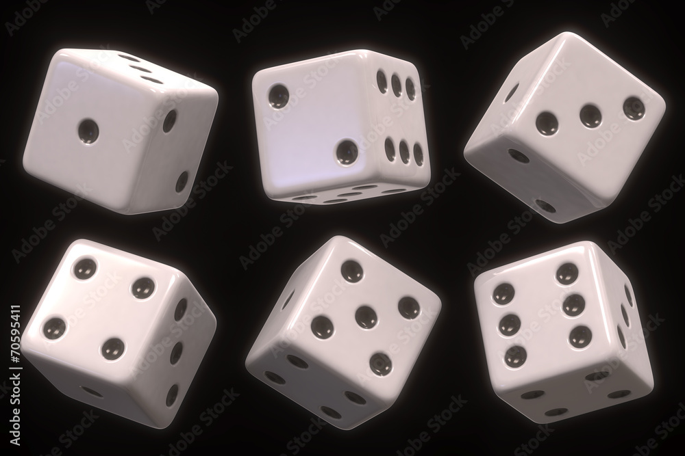 Dice six sides. Clipping path included. Dice six sides. Clipping path included.