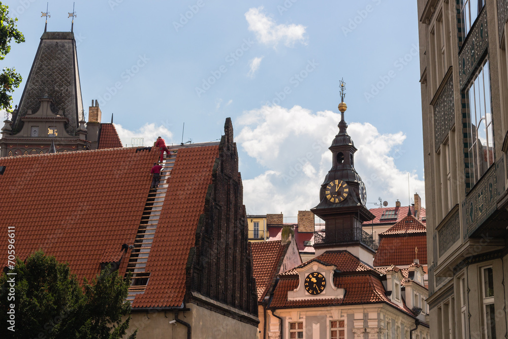 Red rooftops of Prague