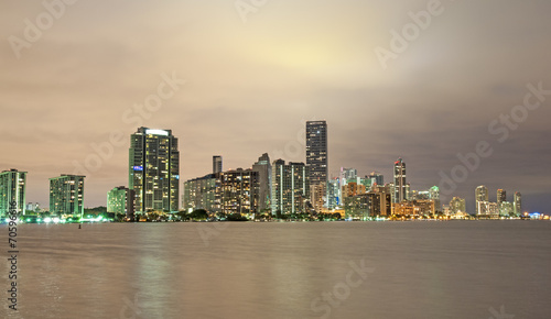 Skyline of Miami at night. Florida, USA