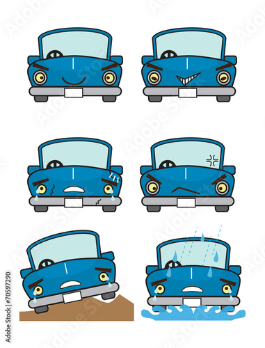 青い自動車
