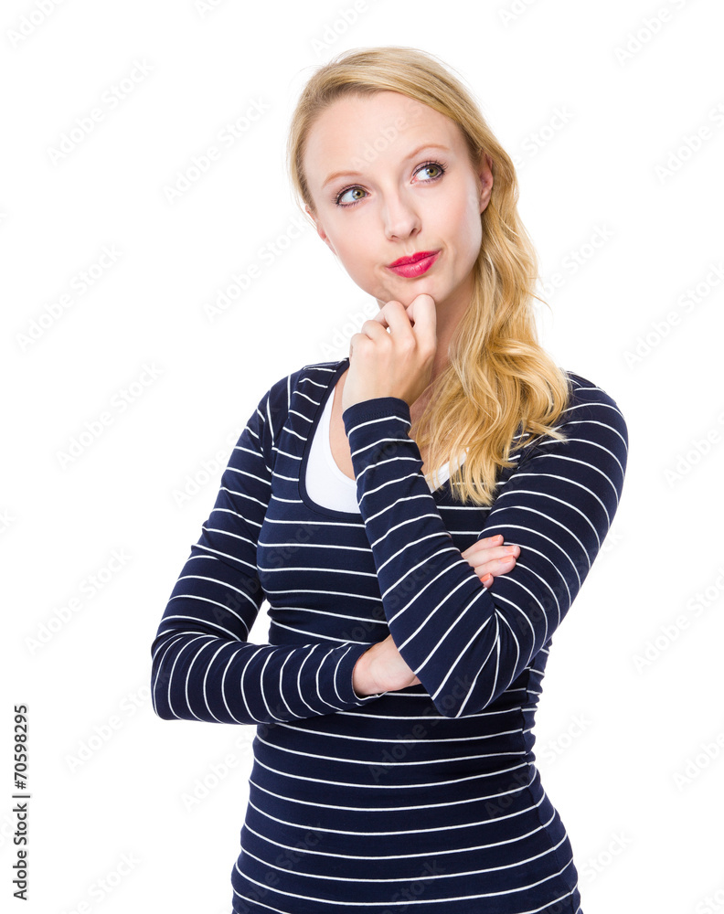 Woman think of idea Woman think of idea