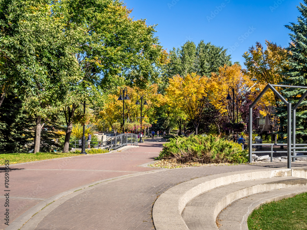 Calgary's pathway system in autumn