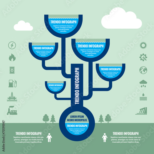 Infographic Business Concept with Icons - vector illustration.