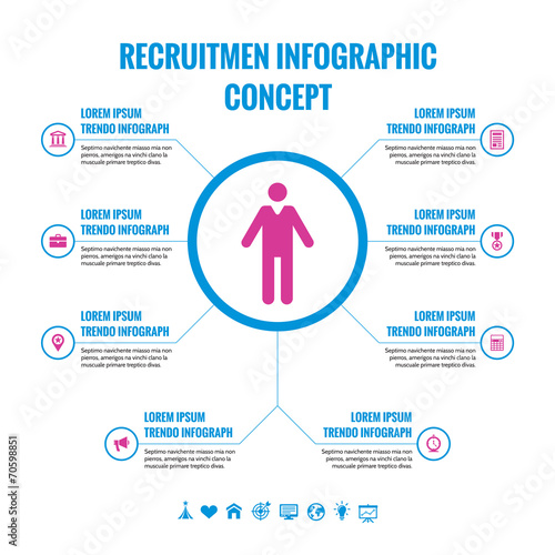 Recruitment Infographic Concept with Icons.