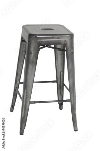 Gray metal stool