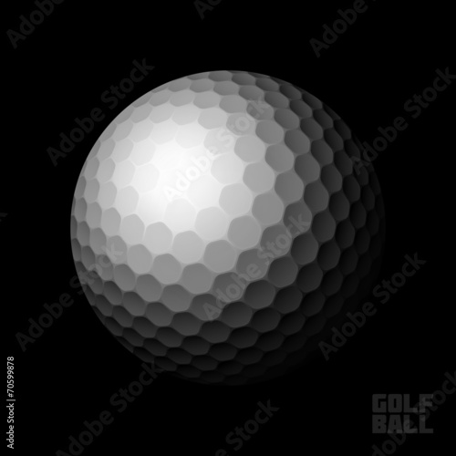 Golf ball on black background