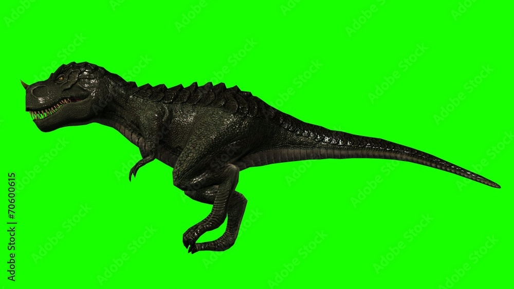 Tyrannosaurus Rex Dinosaur walks - Loopable green screen Tyrannosaurus Rex Dinosaur walks - Loopable green screen