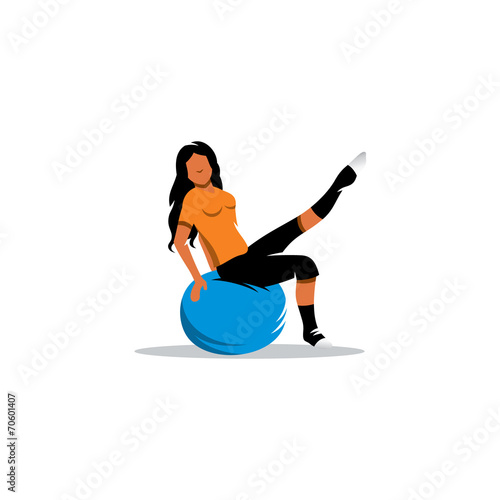 Young girl with fitball