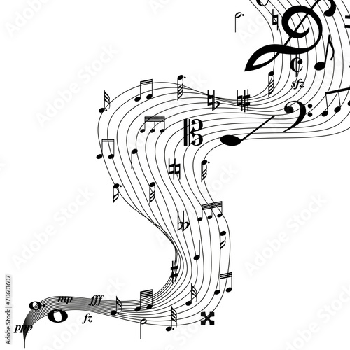 Music Notes swirl background