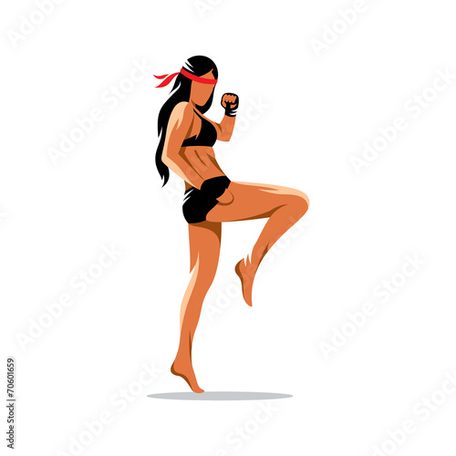 Thai boxing vector sign