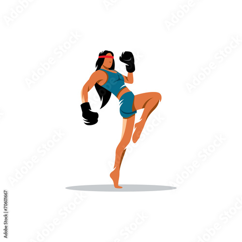 Thai boxing vector sign