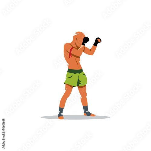 Thai boxing vector sign
