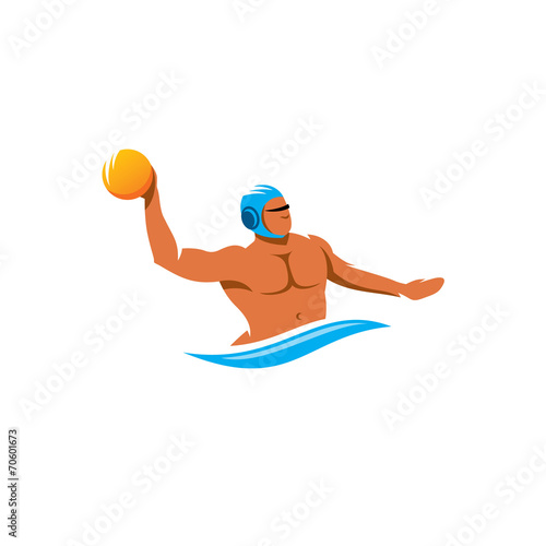 Water polo player vector sign