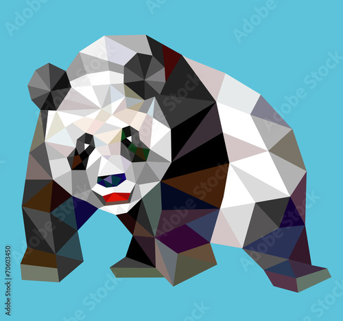 Panda triangle low polygon style