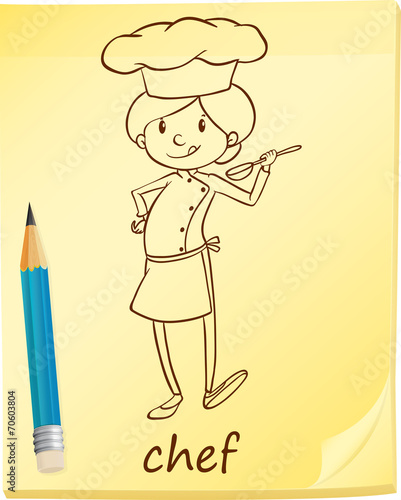 A notepad with a chef