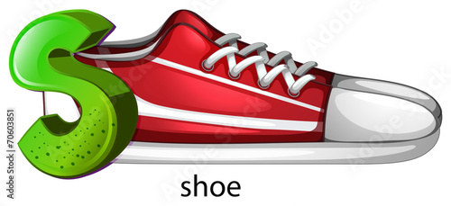 A letter S for shoe