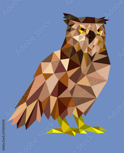 Owl bird triangle low polygon style