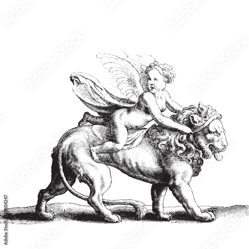 Cupid on a lion