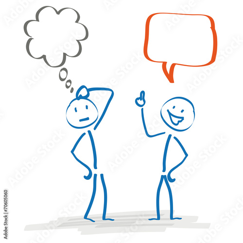 Stickman 2 Thought and Speech Bubble