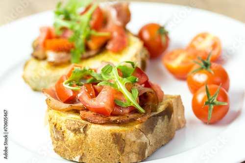 Italian Bruschetta Sandwich Close Up