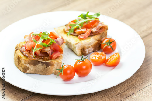 Italian Bruschetta Sandwich Close Up