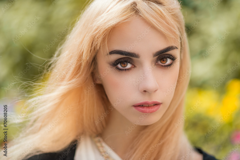 Portrait of a beautiful blonde girl close-up. Portrait of a beautiful blonde girl close-up.