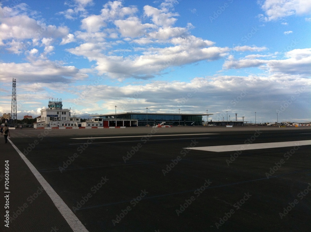 Flughafen von Gibraltar mit Rollfeld Flughafen von Gibraltar mit Rollfeld