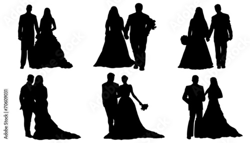 wedding couple silhouettes