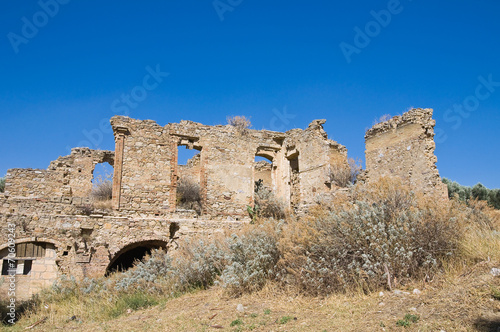 View of Craco. Basilicata. Italy.