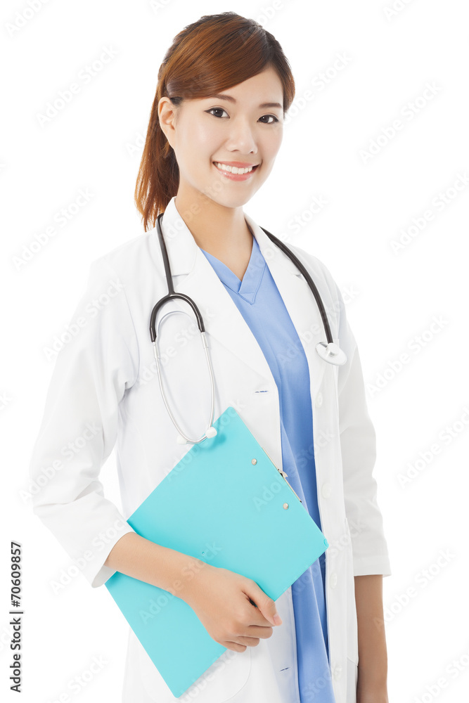 young smiling professional Doctor with document young smiling professional Doctor with document