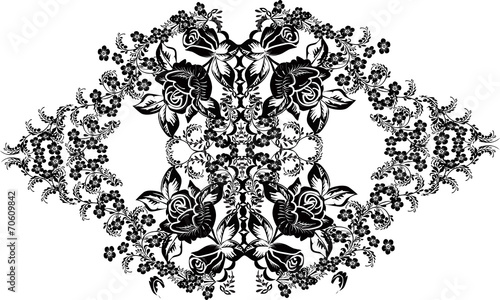 Fotografie rhombic isolated decoration with black roses